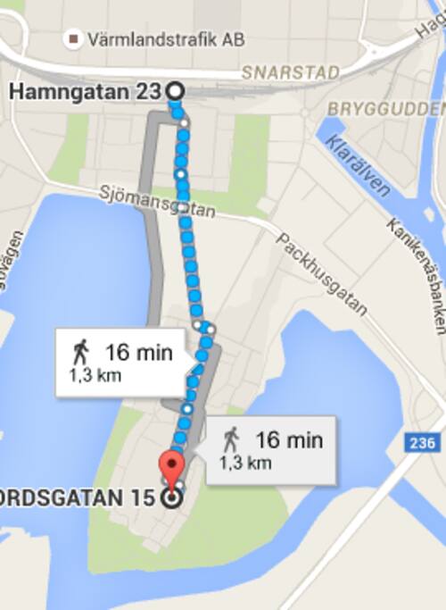 16 min walk from the train station