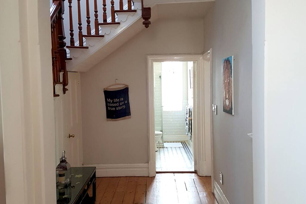 hallway between kitchen and living room