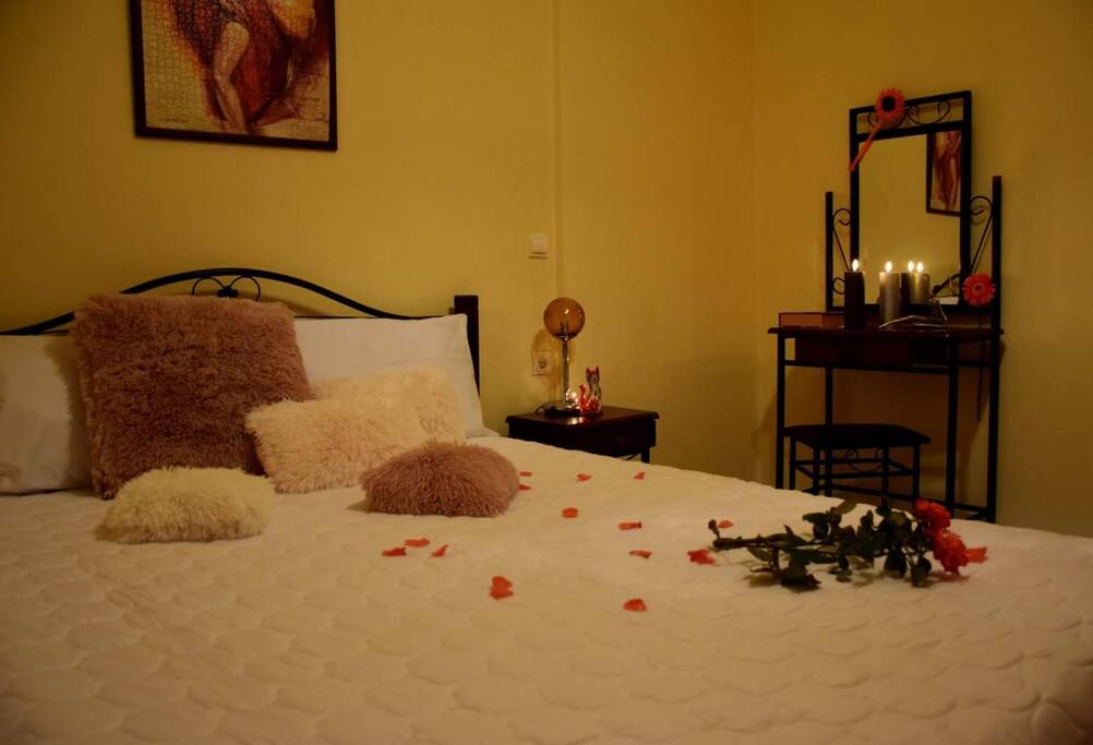 The spacious bedroom.