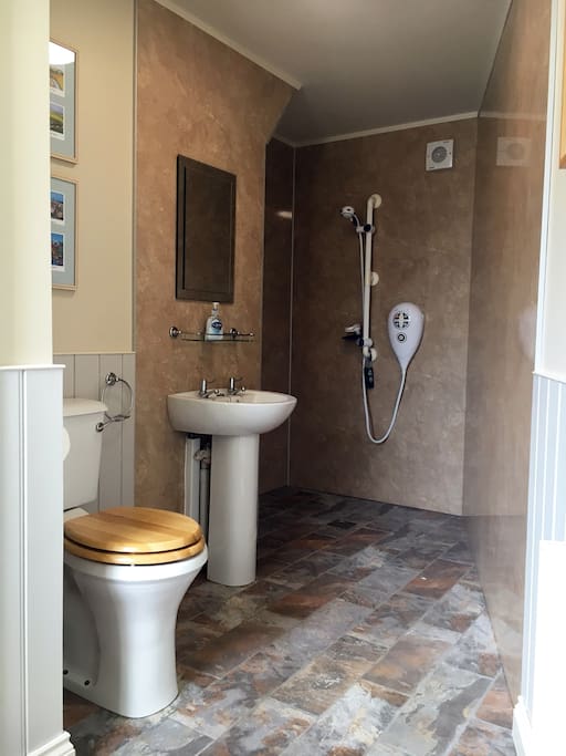 The wet room/toilet is located downstairs
