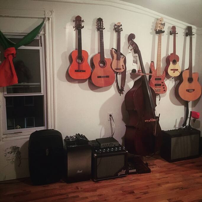 Part of the living room. Musical corner ;)