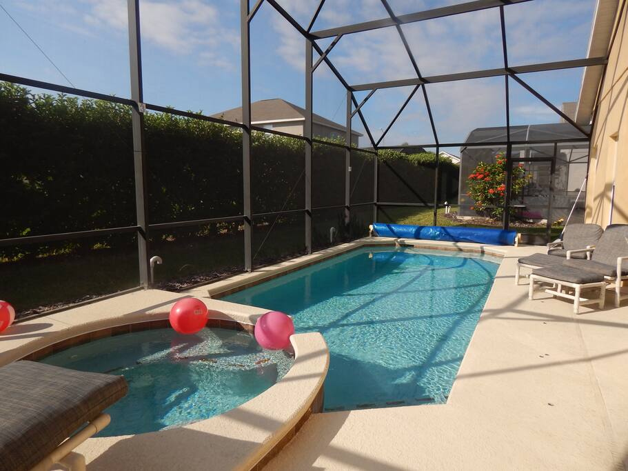 South facing pool and spa