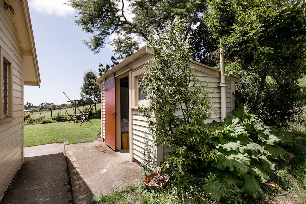 The Summer Studio is a converted shed, separate from the lodge building