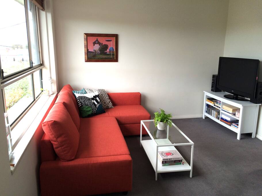 The sofa folds out to a comfy double bed