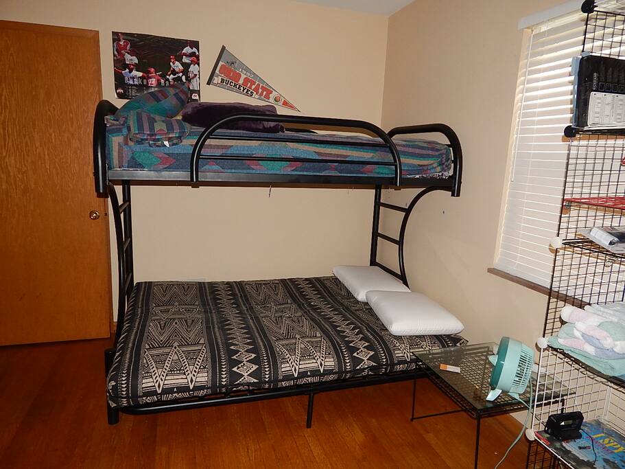 Bunk Bed (sleeps two at the bottom, one on top )