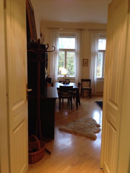 Coming through the entrance hall