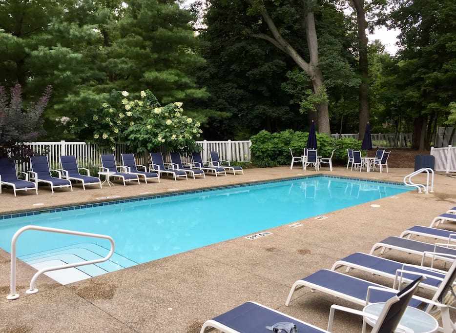 Heated association pool with club house kitchen and game room.