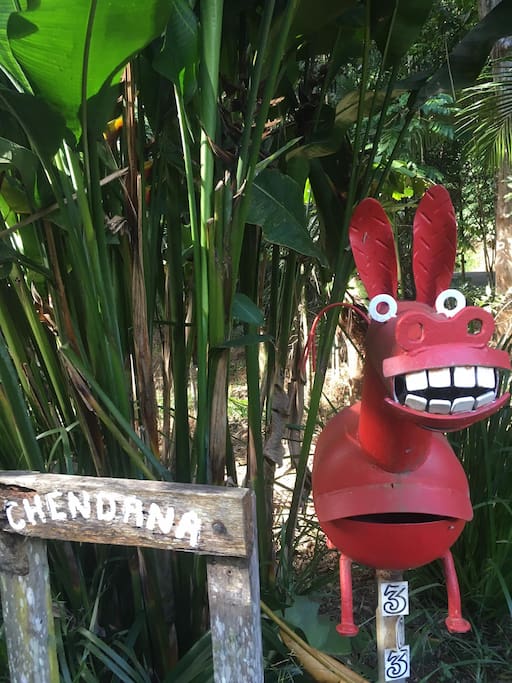 Our friendly smiley donkey will greet you at the door