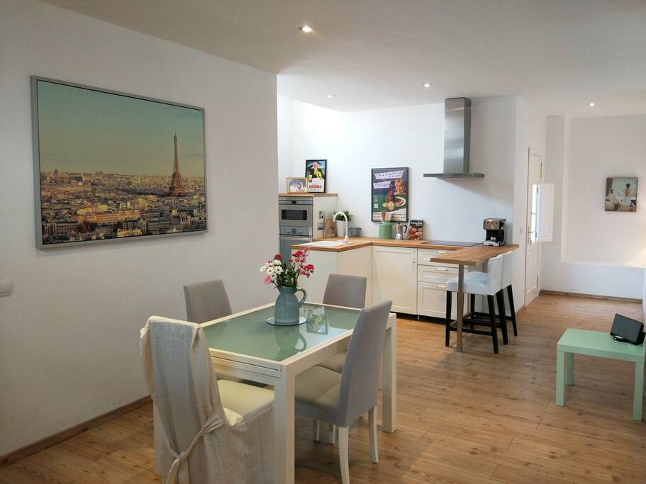 Dining area and kitchen