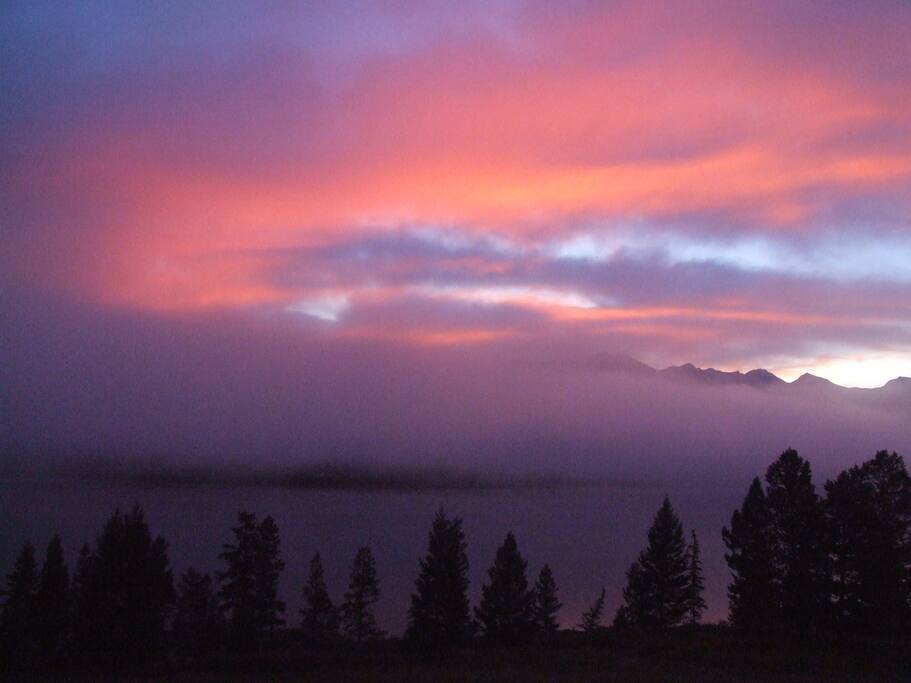 Colours light up the sky on Lake Windermere