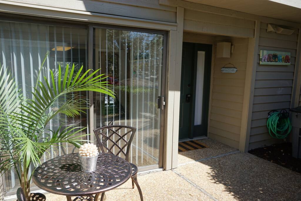 A little oasis at the front which is great on cooler days