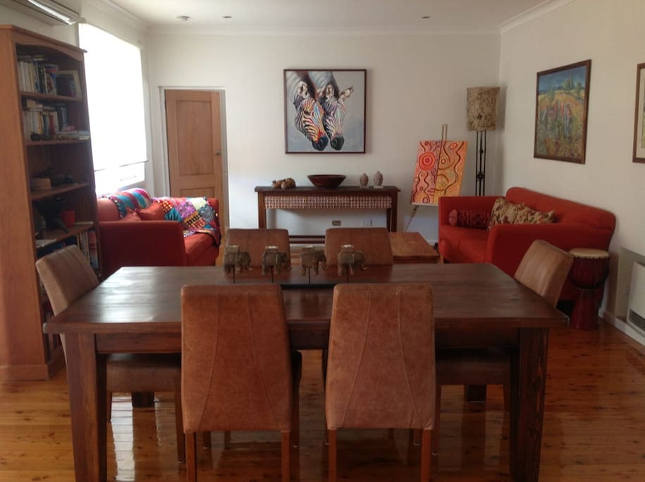 Living, dining, comfortable and light