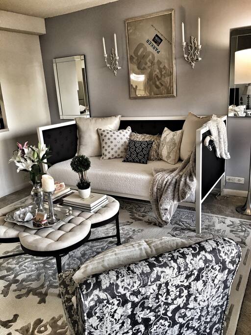 Living Room Daybed has a memory foam twin bed for 3rd guest.