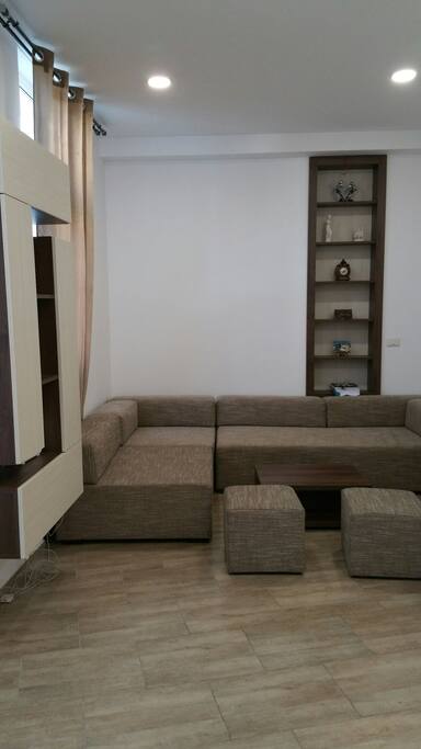 living room with modular coach