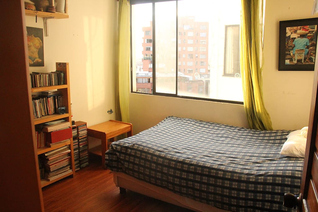 downstairs bedroom with view to the city