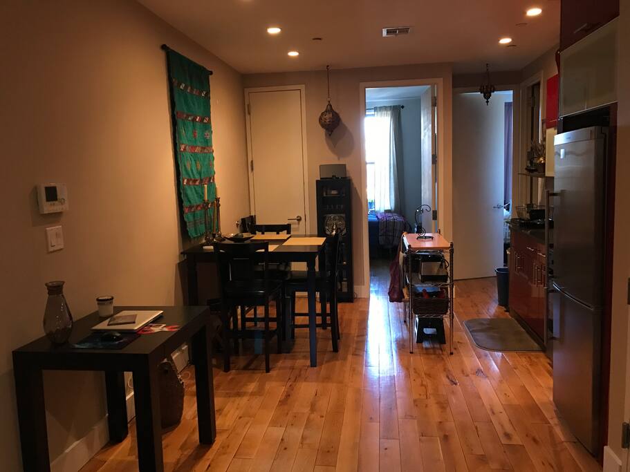 Craftily decorated, modern-bohemian vibe.