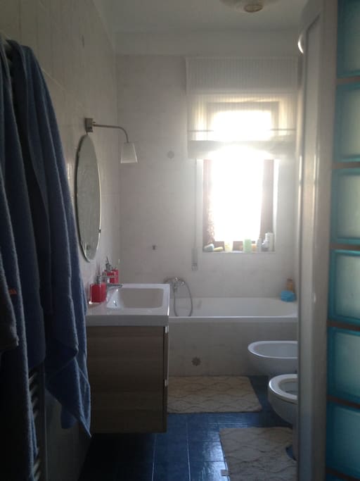 bagno con doccia e vasca da bagno