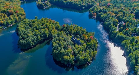 Dog-friendly home on private island w/boat landing
