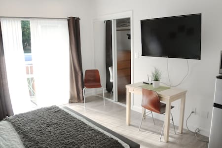 Central and very private studio with parking