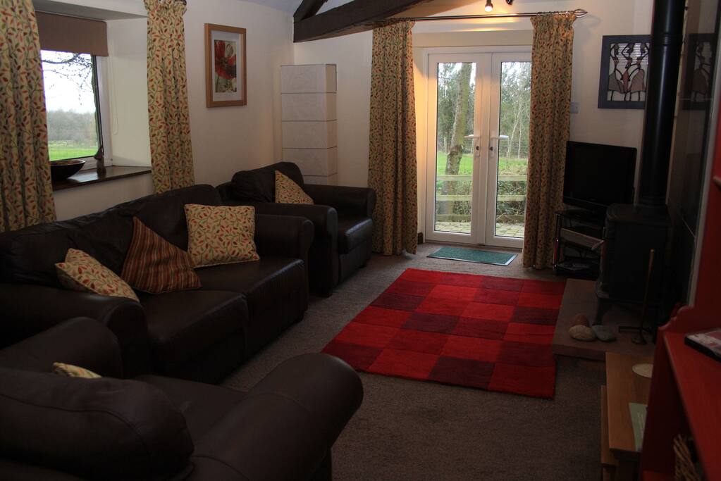 lounge with wood burning stove