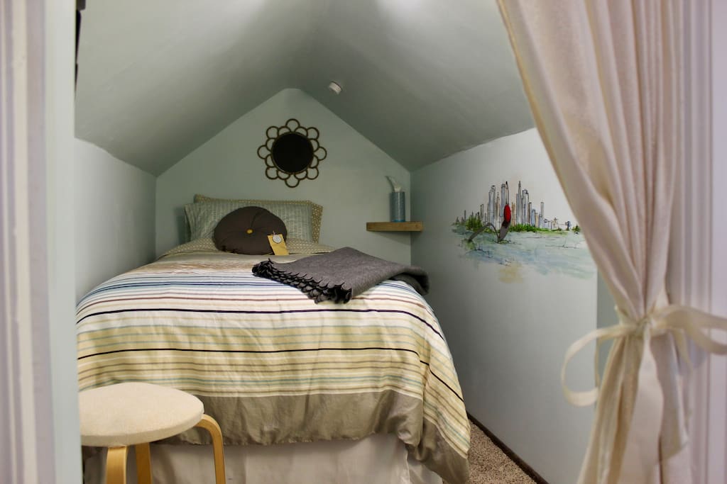 "Walker Room" with a TWIN bed. This tiny attic space is located inside the "Meadowbrook Room."
