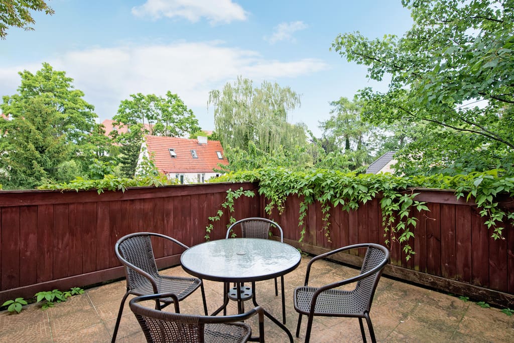 You can dine on a lovely terrace