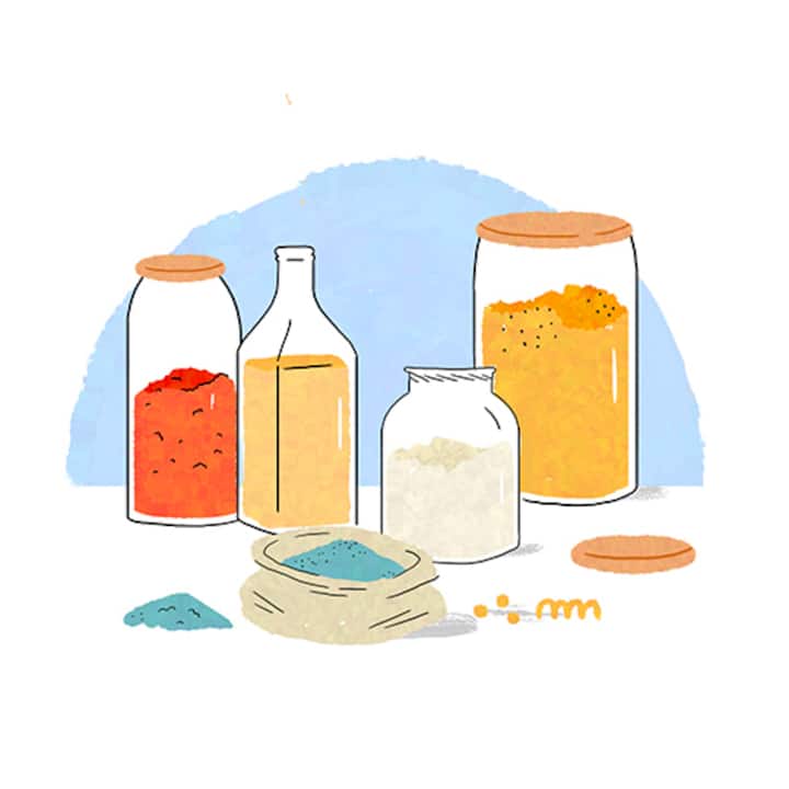 illustration of food in jars