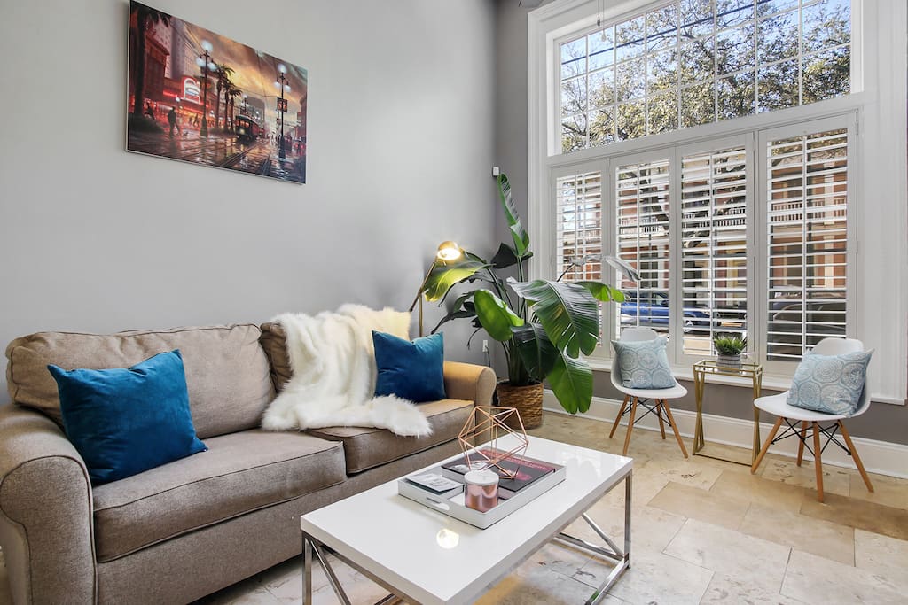 Living room seating area- comfortable and chic