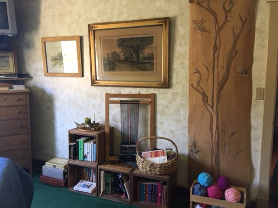 Enjoy the artistic and cozy setting in our farmhouse.