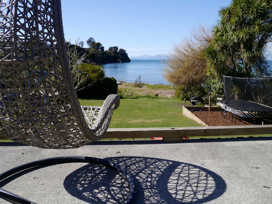 Swing chair easily moves to the best spots