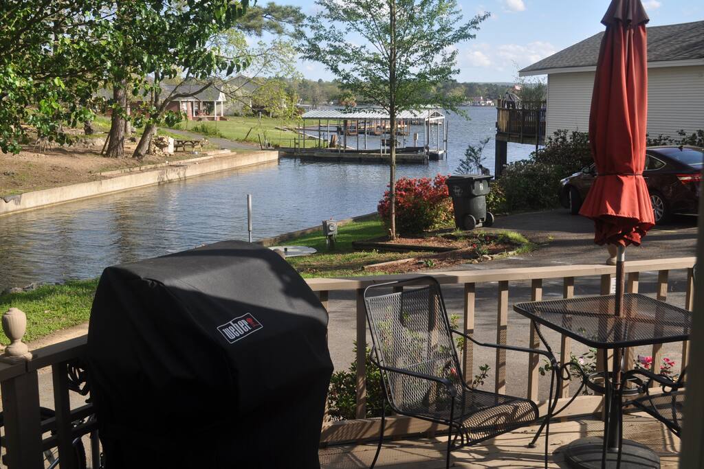 Relax and grill on the back porch