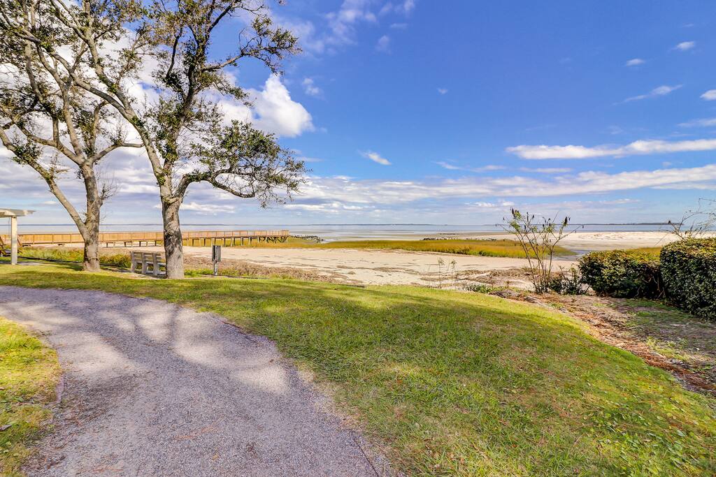 Follow the community boardwalk leading to one of Hilton Head Island’s quietest beaches.
