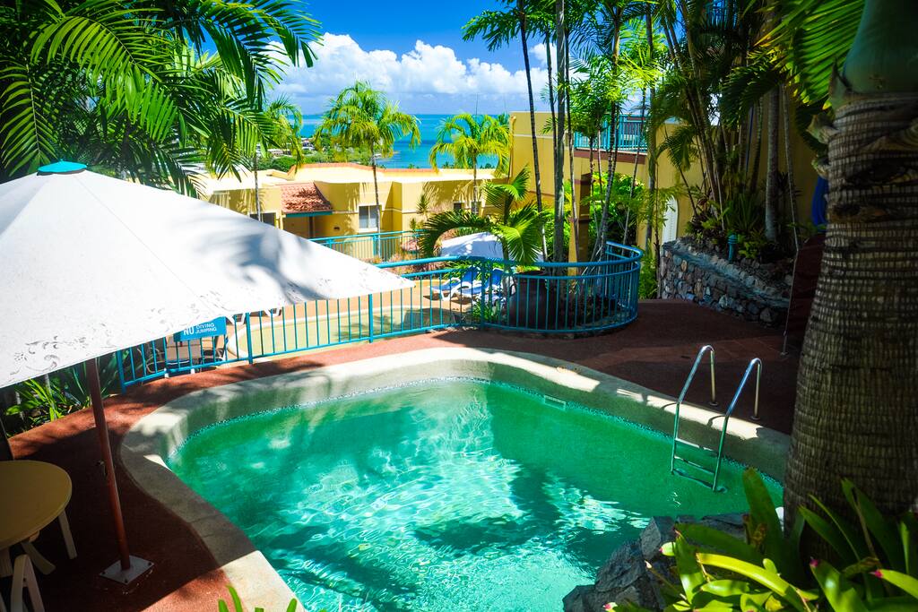 One of four pool areas to hide away and soak up the sun