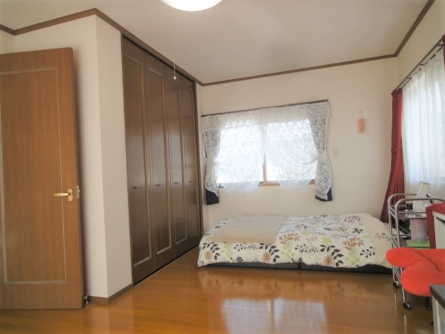 Wide closet in the room