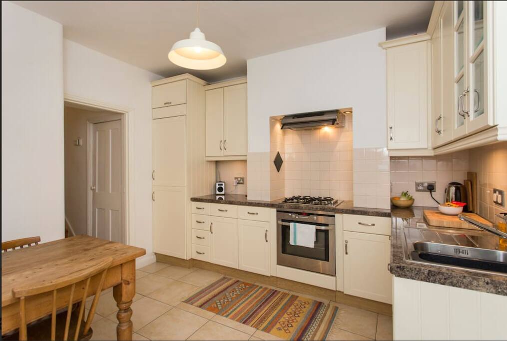 the kitchen