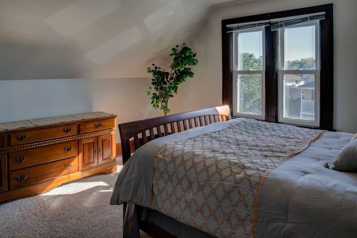 inside of a bedroom in an airbnb in wisconsin