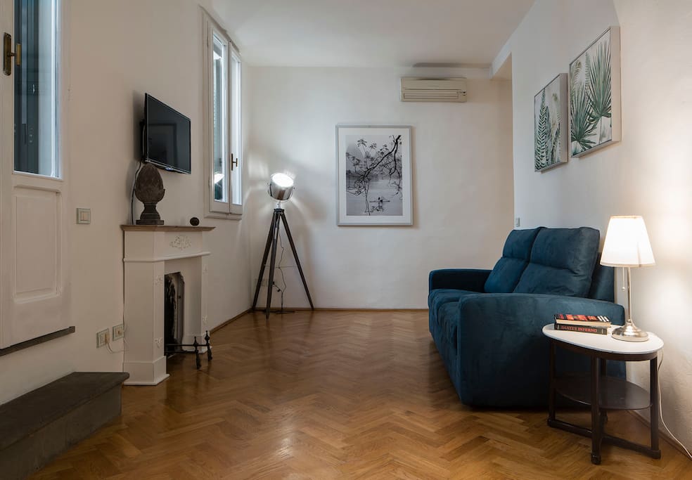 Living room with double the sofa bed