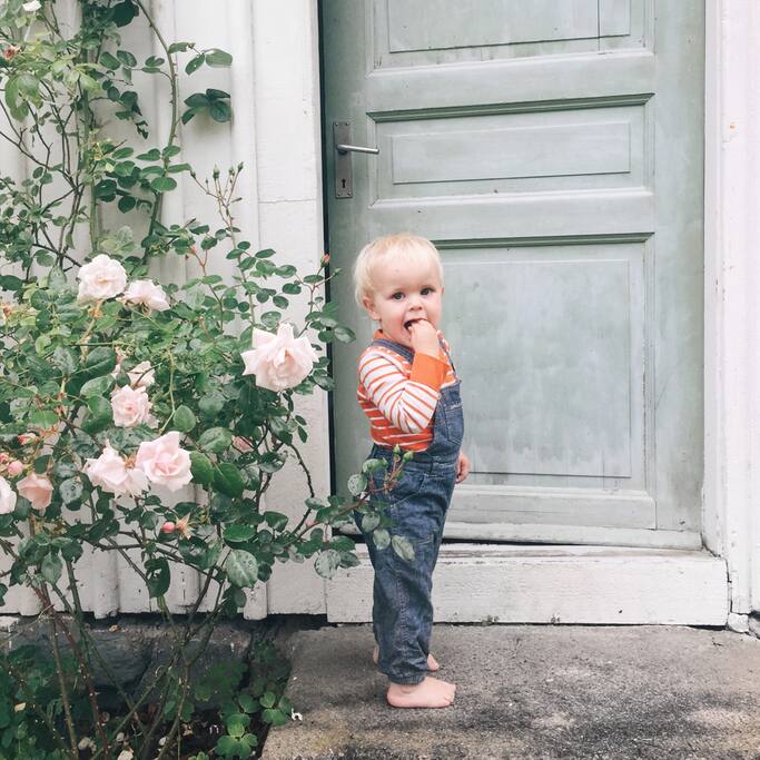 The entrance with one of our toddlers...