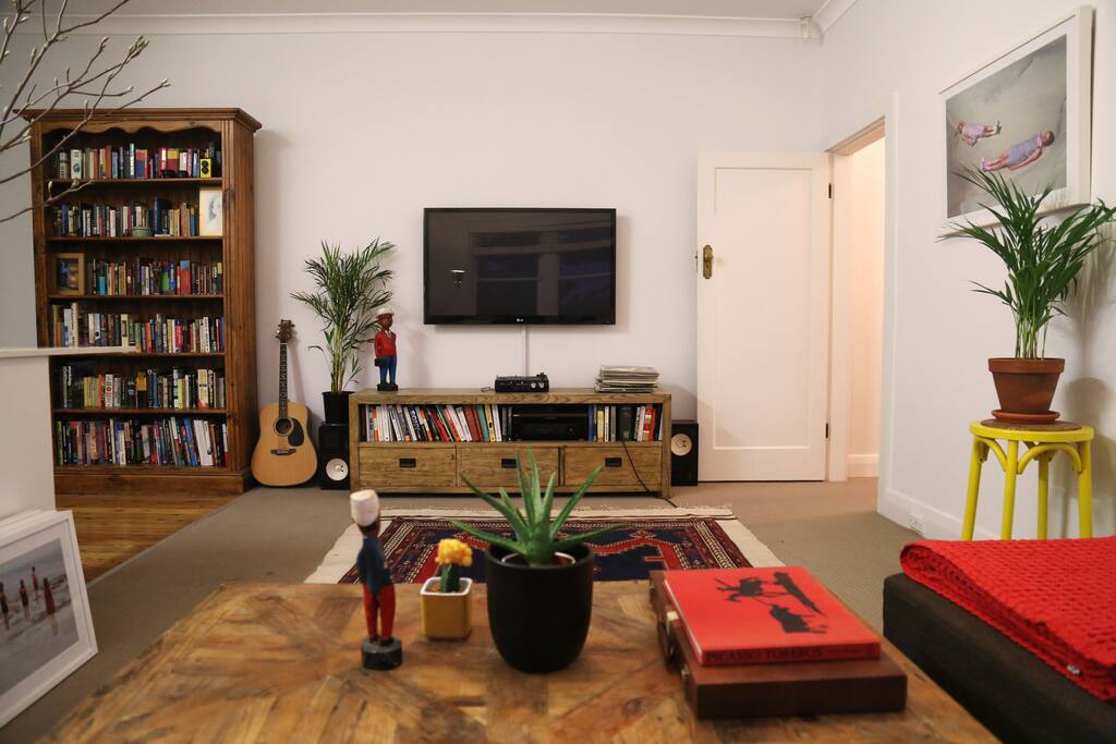 Our book collection is filled with many classics and our television is set up with Foxtel.