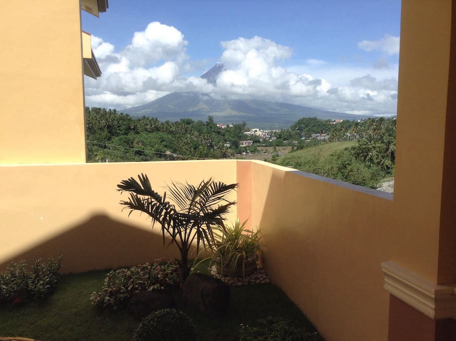 View of Mayon Volcano from the house