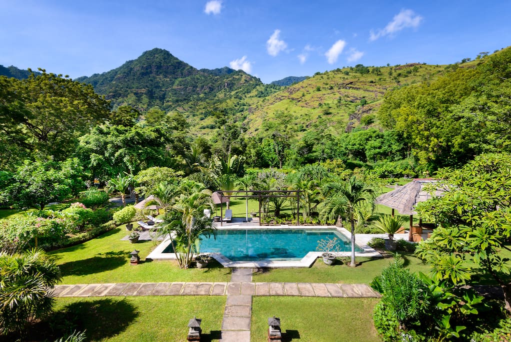 Panorama view from the villa on the mountains