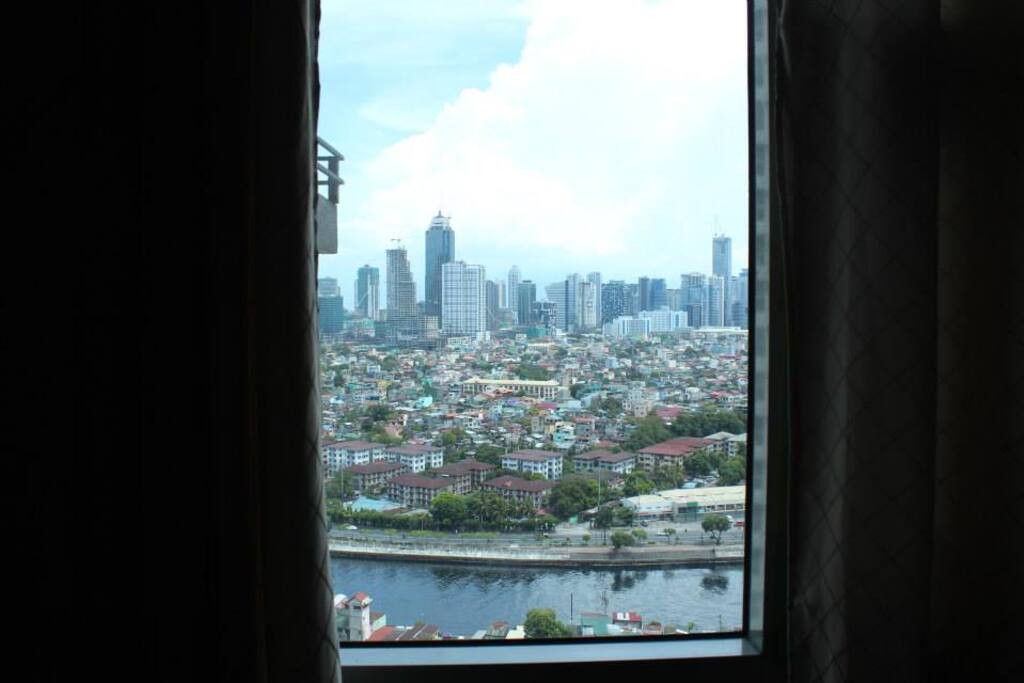 Bonifacio Global City View at the window
