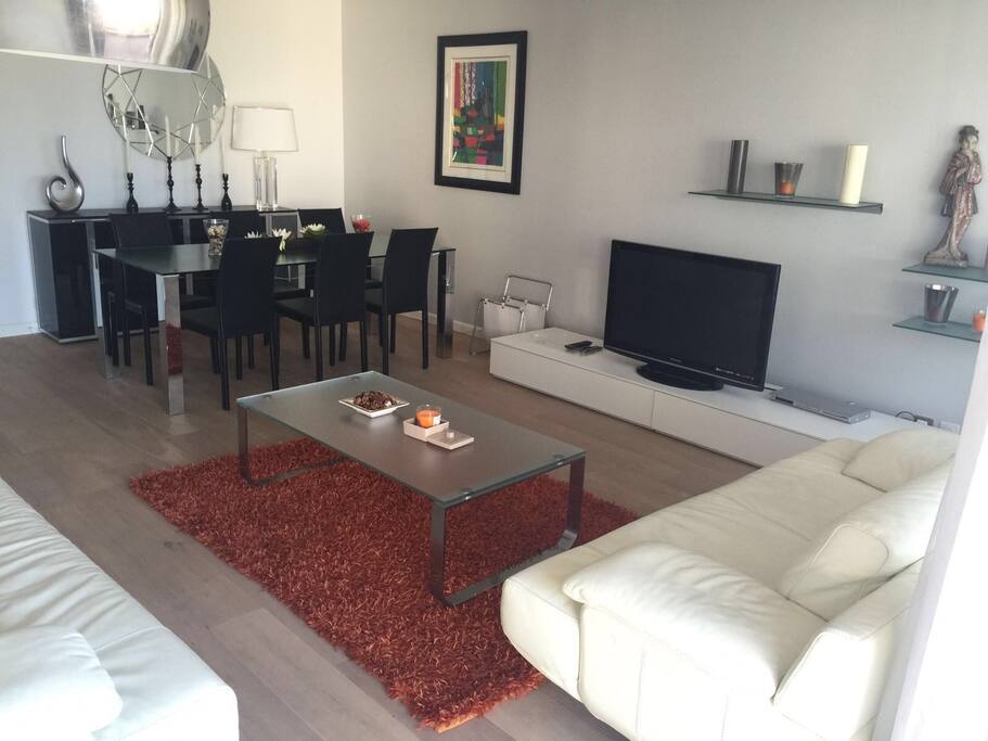 Living room and dining area