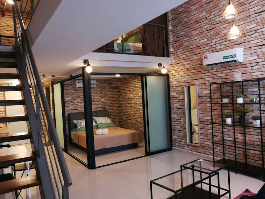 Featuring Industrial design, this suite will definitely make you feel like you are living out of the country.