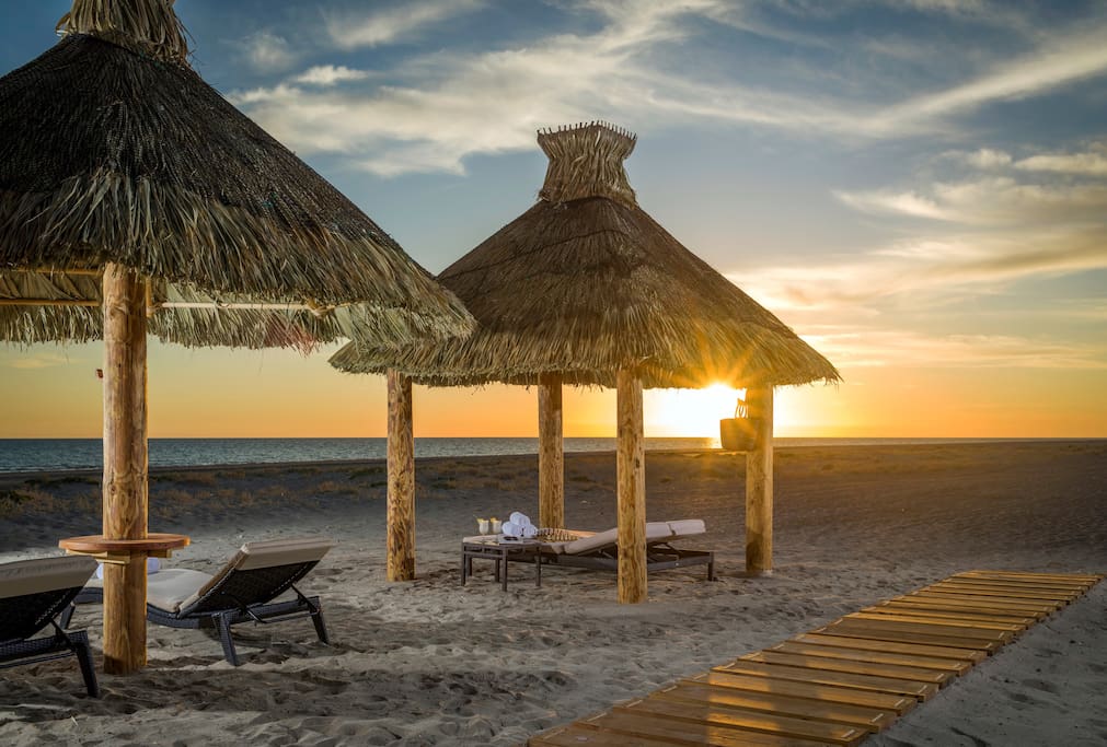 Claim a cabana on the breathtaking beach.