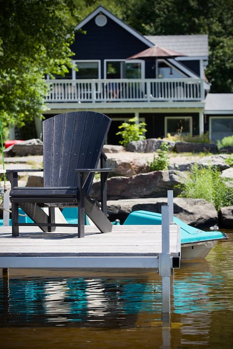 Have your morning coffee on a Muskoka chair on the dock