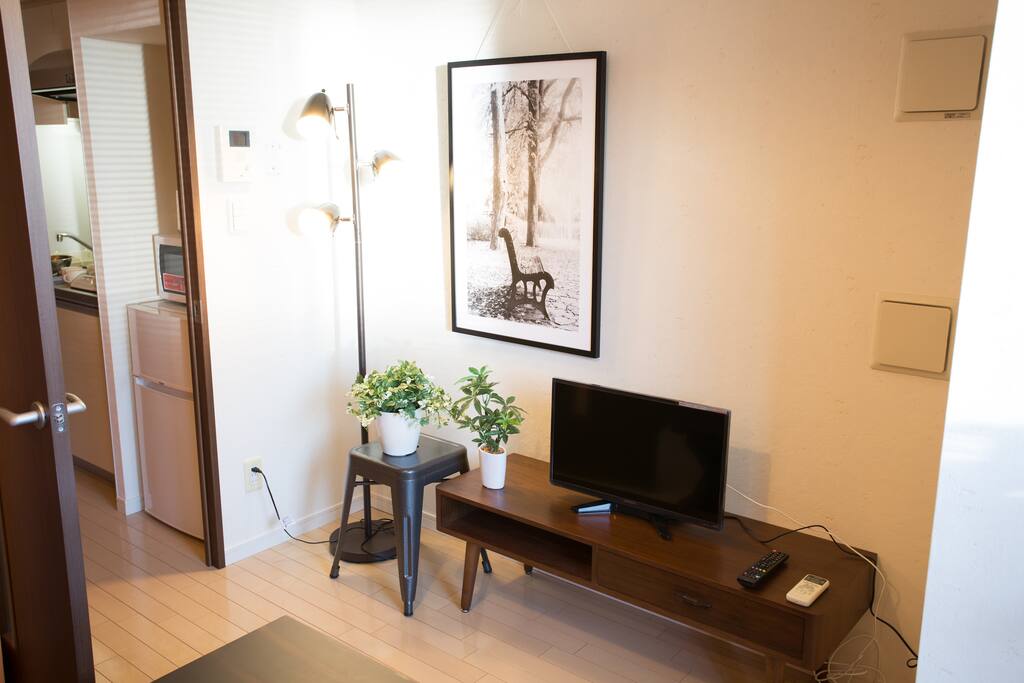 TV, paintings, plants! You can enjoy!
