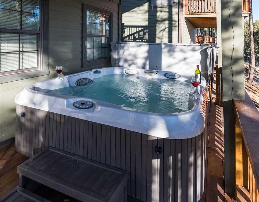 Hot Tub Living - A relaxing soak in the hot tub after a day of shopping is the perfect end to a long day.