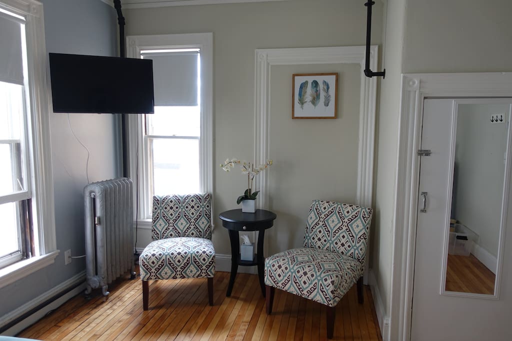 There is plenty of space in your room to sit and relax and a tv for rainy days in bed!