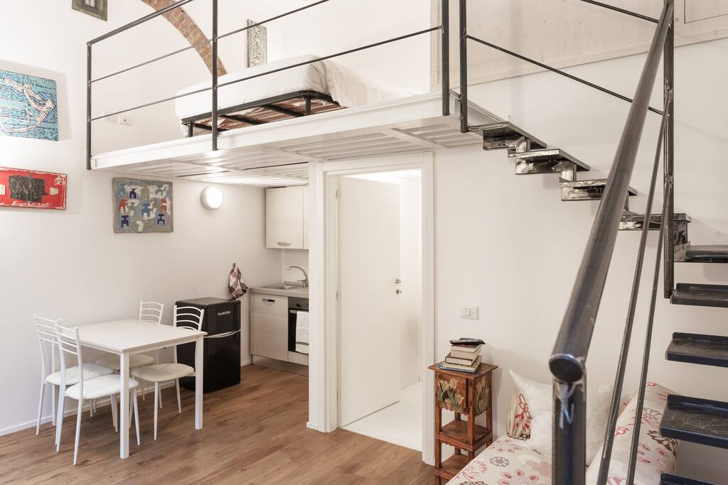 The living room & the kitchen zone | the bedroom is on the mezzanine